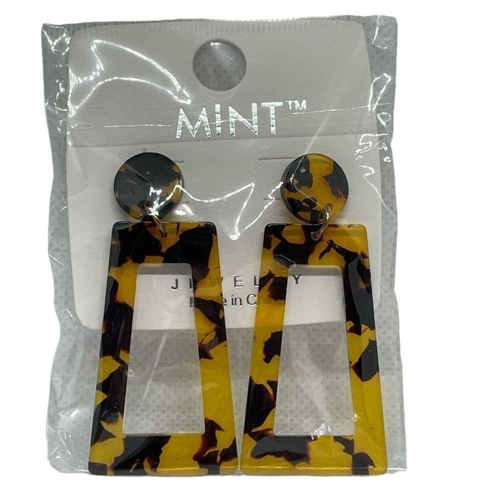 MINT Acrylic Drop Earrings NWT